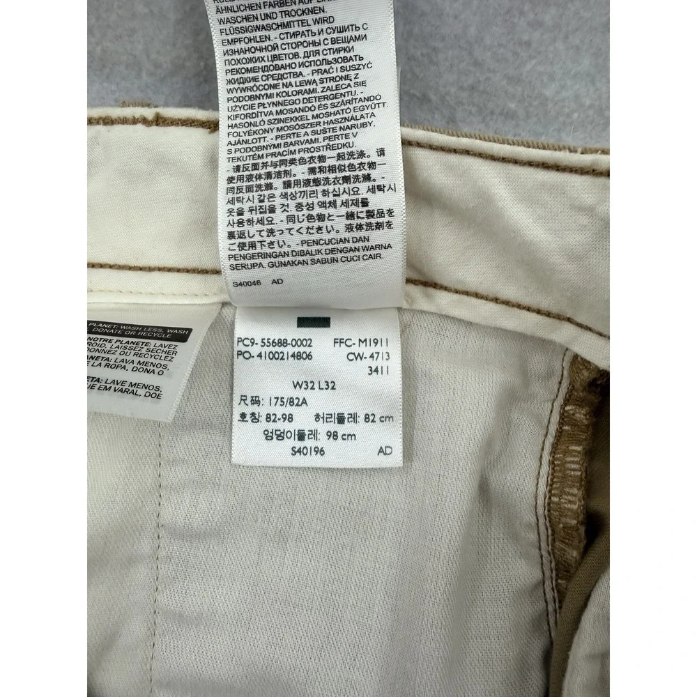 Levi Strauss & Co Mens Khaki Chino Pants Straight Leg, White Tab,‎ 55688, 32x32